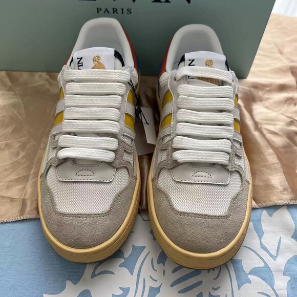 Lanvin Mens SZ 11 Clay Low Top Tennis Leather Sneaker